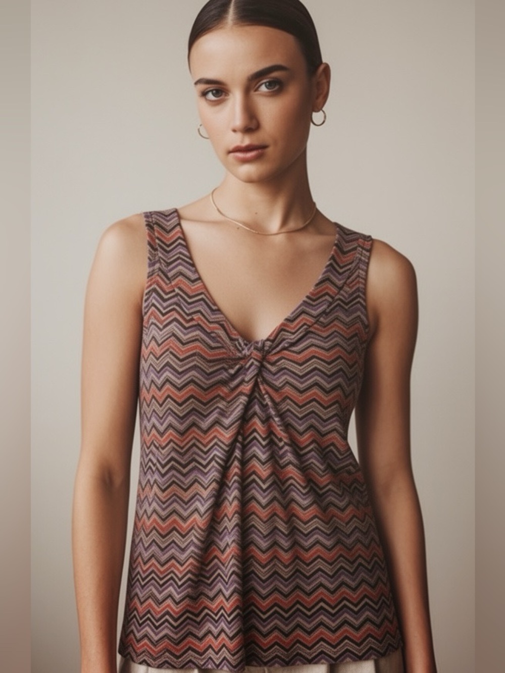 Lane Bryant Sleeveless Chevron Print Blouse